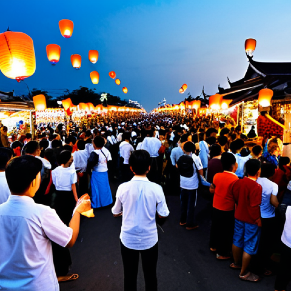 태국 나가 불꽃 사건 - **

"A vibrant street festival scene in Thailand during the Naga Fireball Festival.  People are rele...