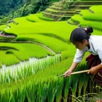 필리핀 바나우에 계단식 논의 전설 - **Prompt:** "A breathtaking panoramic shot of the Banaue Rice Terraces, sprawling across majestic Ph...