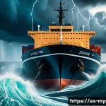 Home 19 버뮤다 삼각지대 실종 사건 - A dramatic scene of the Bermuda Triangle’s turbulent Atlantic Ocean with powerful underwater whirlpo...