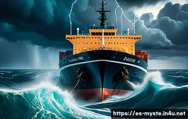 버뮤다 삼각지대 실종 사건 - A dramatic scene of the Bermuda Triangle&rsquo;s turbulent Atlantic Ocean with powerful underwater whirlpo...