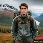 Home 23 크리스토퍼 맥켄드리스 죽음 사건 - A young adult male adventurer wearing rugged outdoor clothing and a sturdy backpack, standing at the...